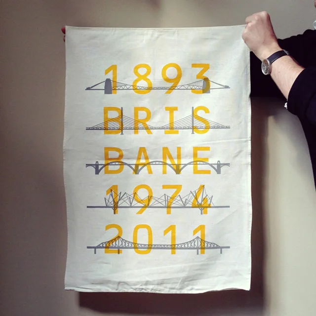 Limited edition Floodmarker linen / cotton tea towel designed by The Letter D. Photo: Capital P