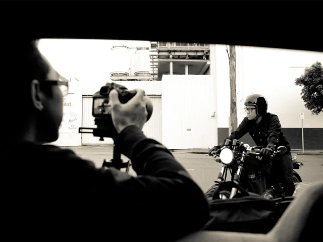 Leo Yip taking an Ellaspede bike for a test drive. Photo: Tammy Law