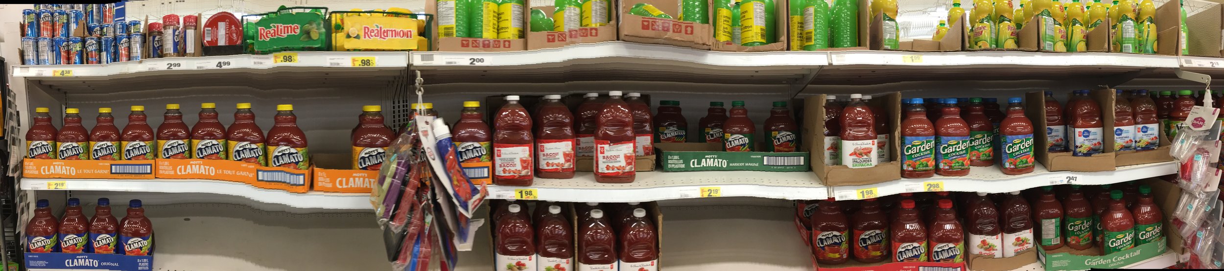 There are a LOT of different Clamato juices in Canadian supermarkets...