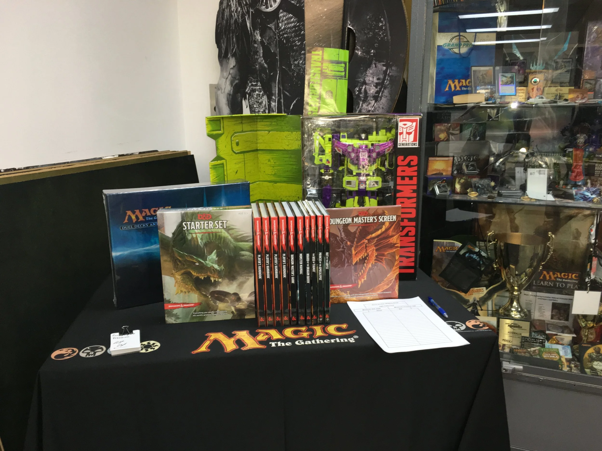 Above: D&D Party Pack and other auction items