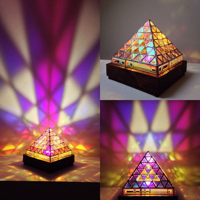 Iridescent Pyramid Lamp