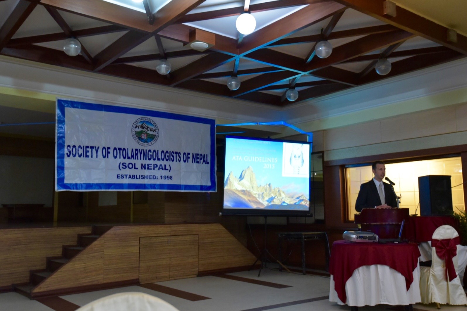 Dr Matthew Magarey addressing SOL Nepal