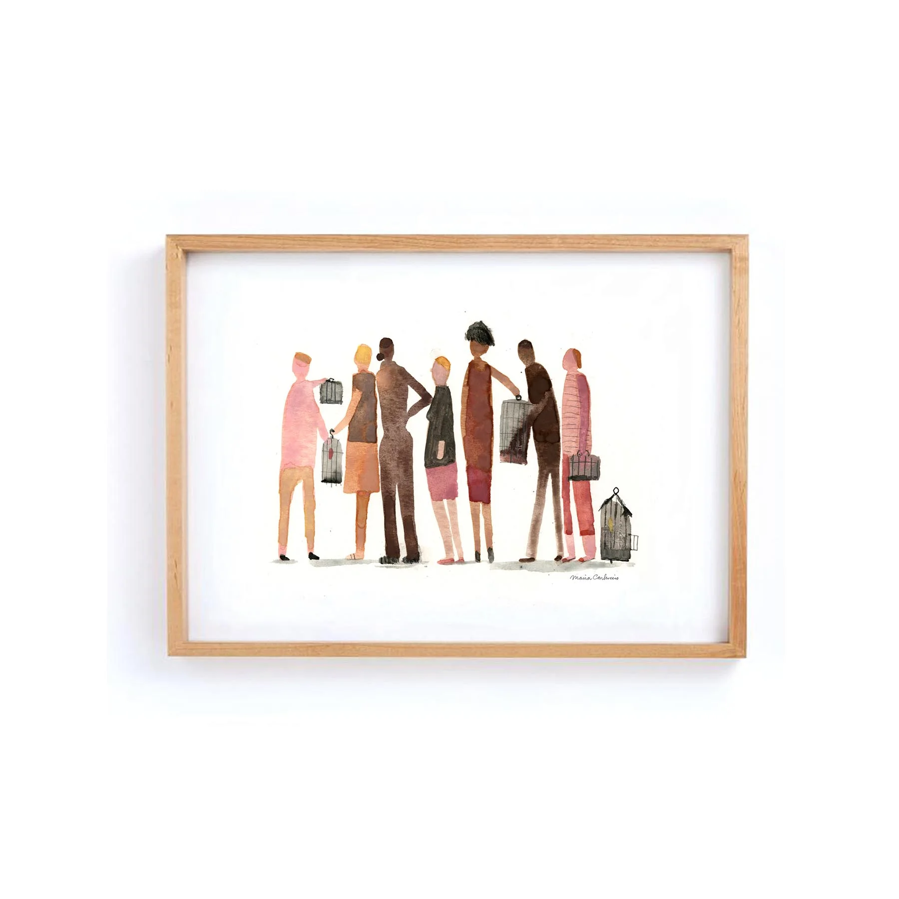 People with Birdcages_framed.jpg