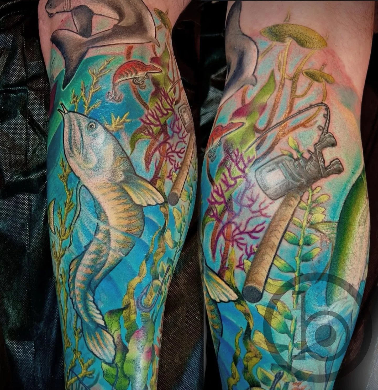 By resident artist @tbrewertattoo 
➖➖➖➖➖➖➖➖➖➖➖➖➖➖➖➖➖
Blueprint Gallery
138 Russell St
 Hadley MA 01035
📱(413)-387-0221 
WALK-INS WELCOME 
🕸️ www.blueprintgallery.com 🕸️
.
.
.
.
.
.
.
.
.
#fishtattoo#colortattoo#tattoosleeve#legsleeve#lowerlegtatto