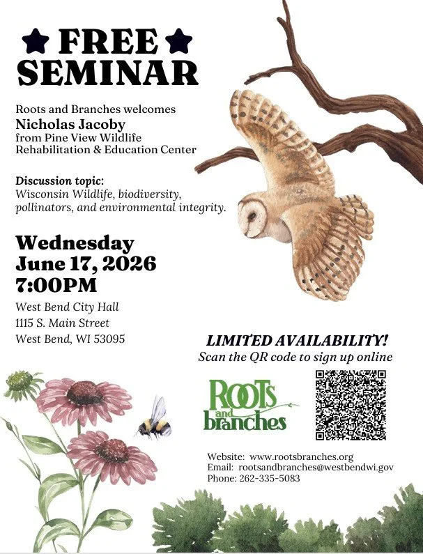Roots &amp; Branches welcomes Pine View Wildlife Rehabilitation &amp; Education Center