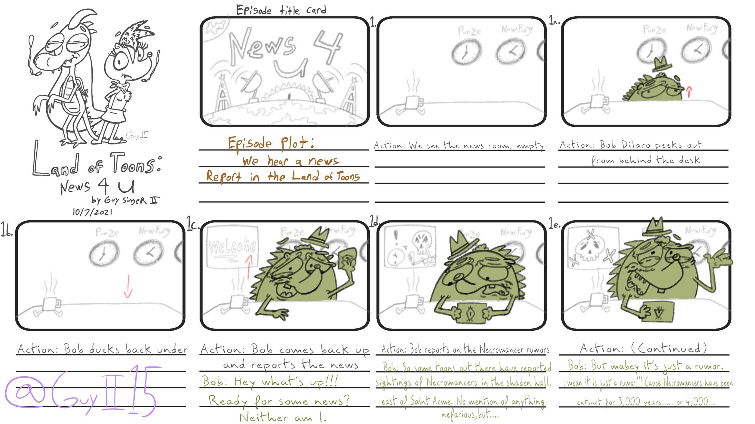 Land of Toons: News 4 U (storyboard pt.1)