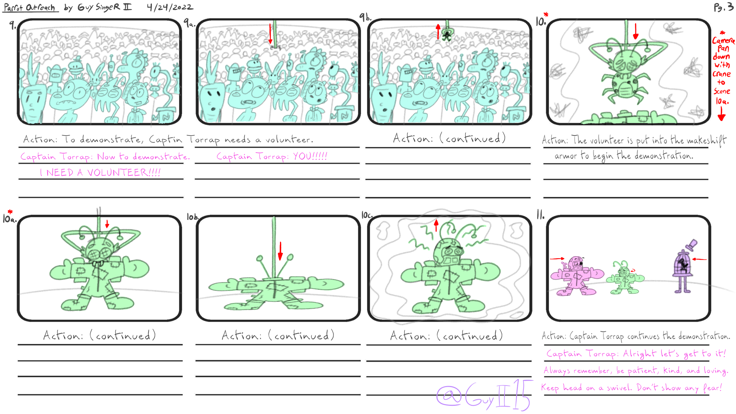 Parrot Outreach storyboard pg.3