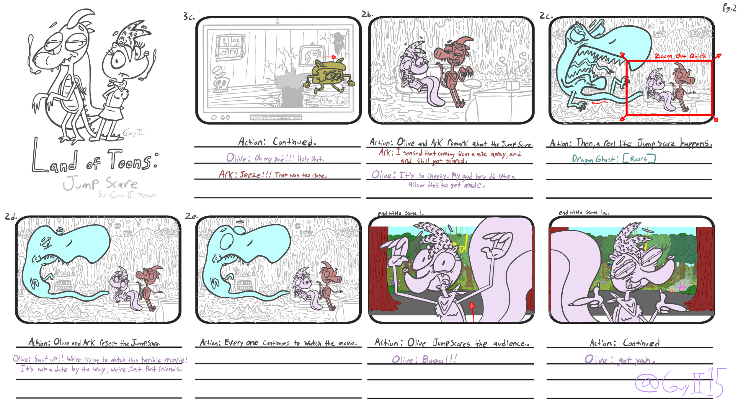 Land of Toons - Jump Scare (storyboard pg.2)