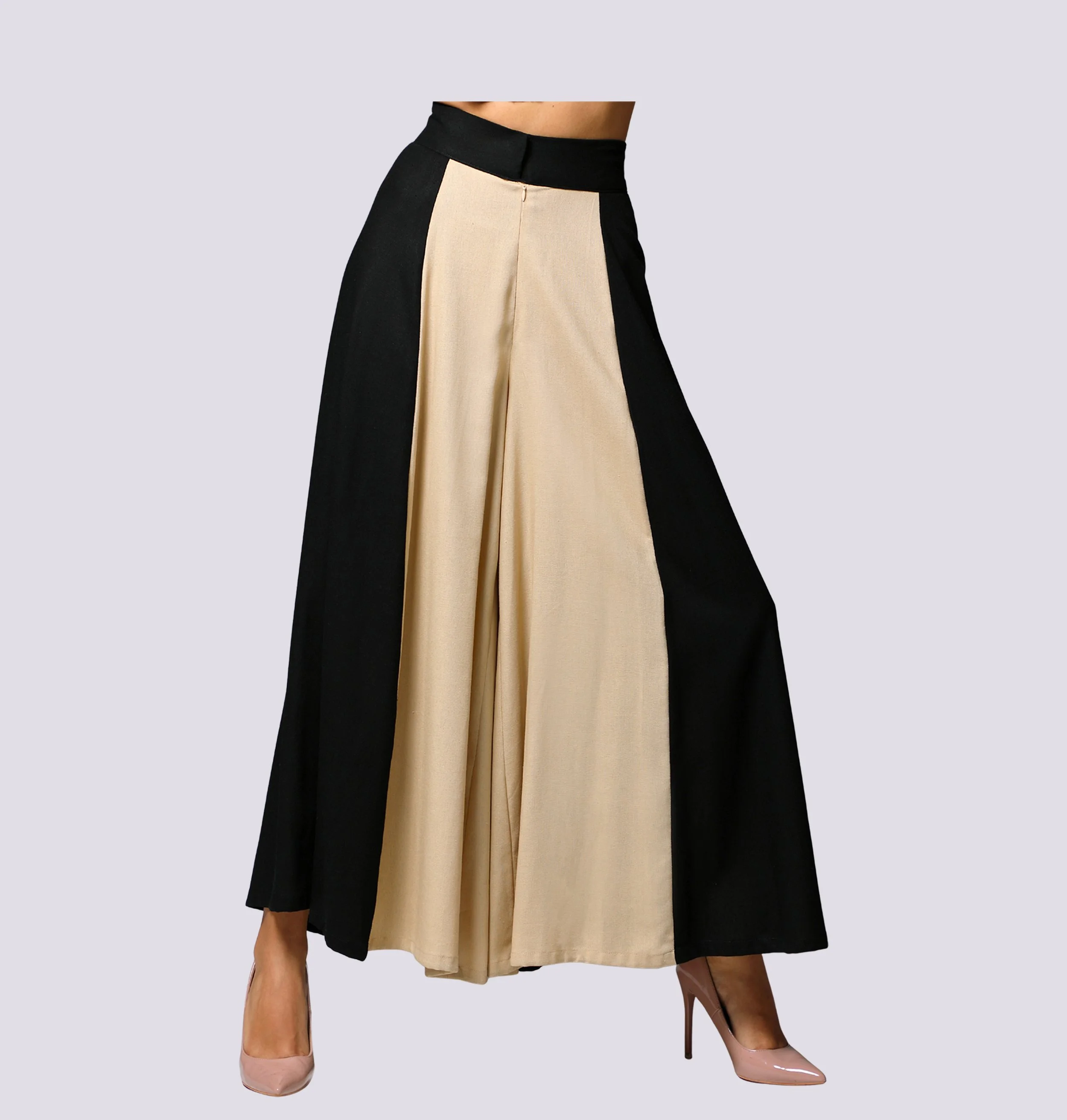 Two-Toned Palazzo Trousers