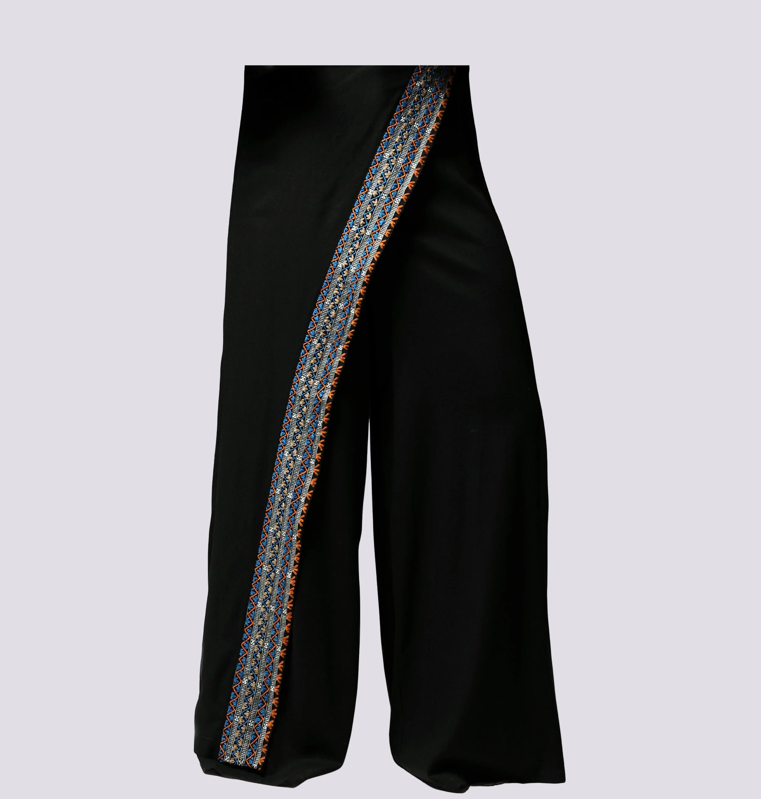 Unisex Asymmetric Trousers w/ Mangyan Embroidery