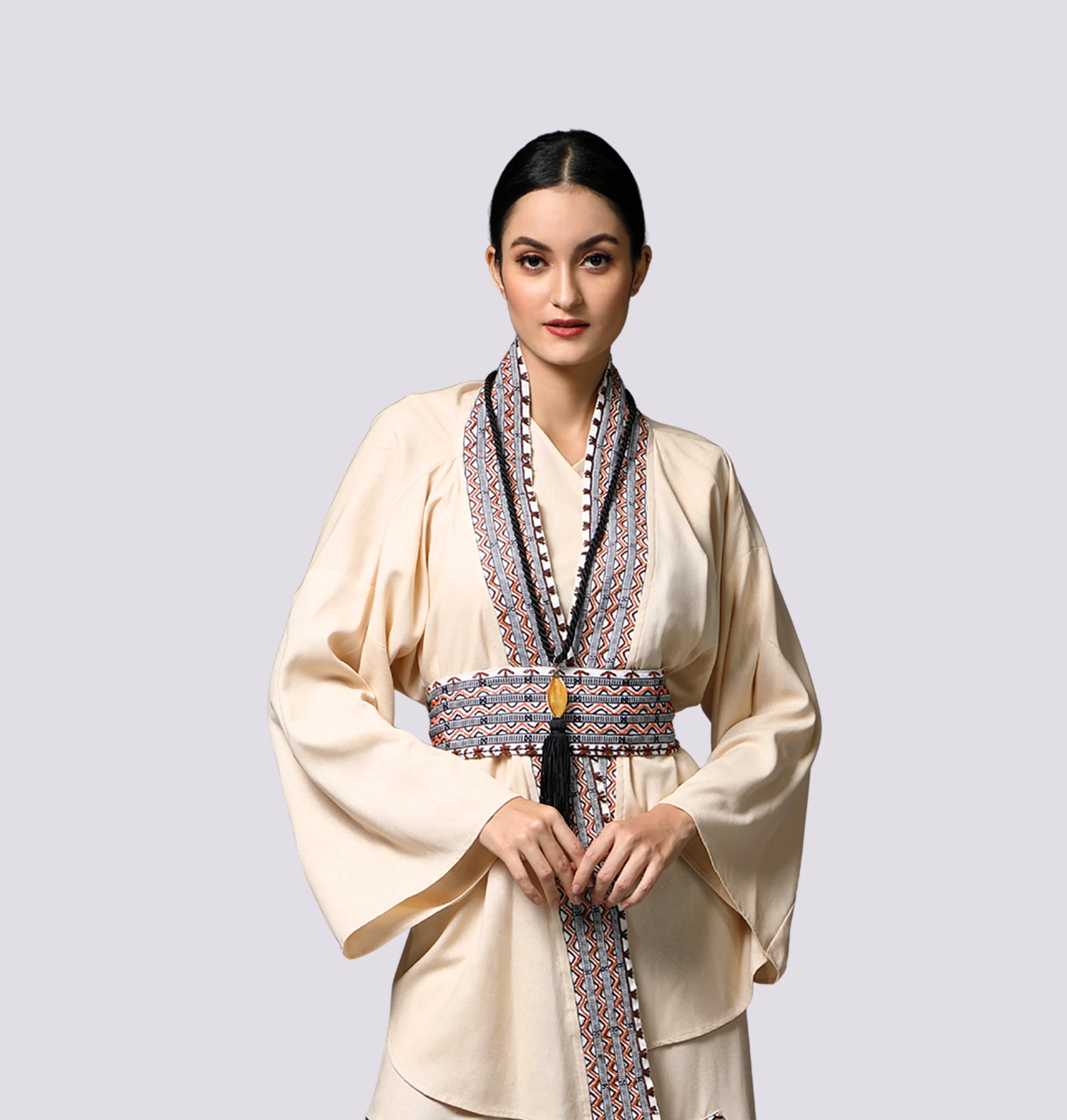 Long Kimono with Mangyan Embroidery