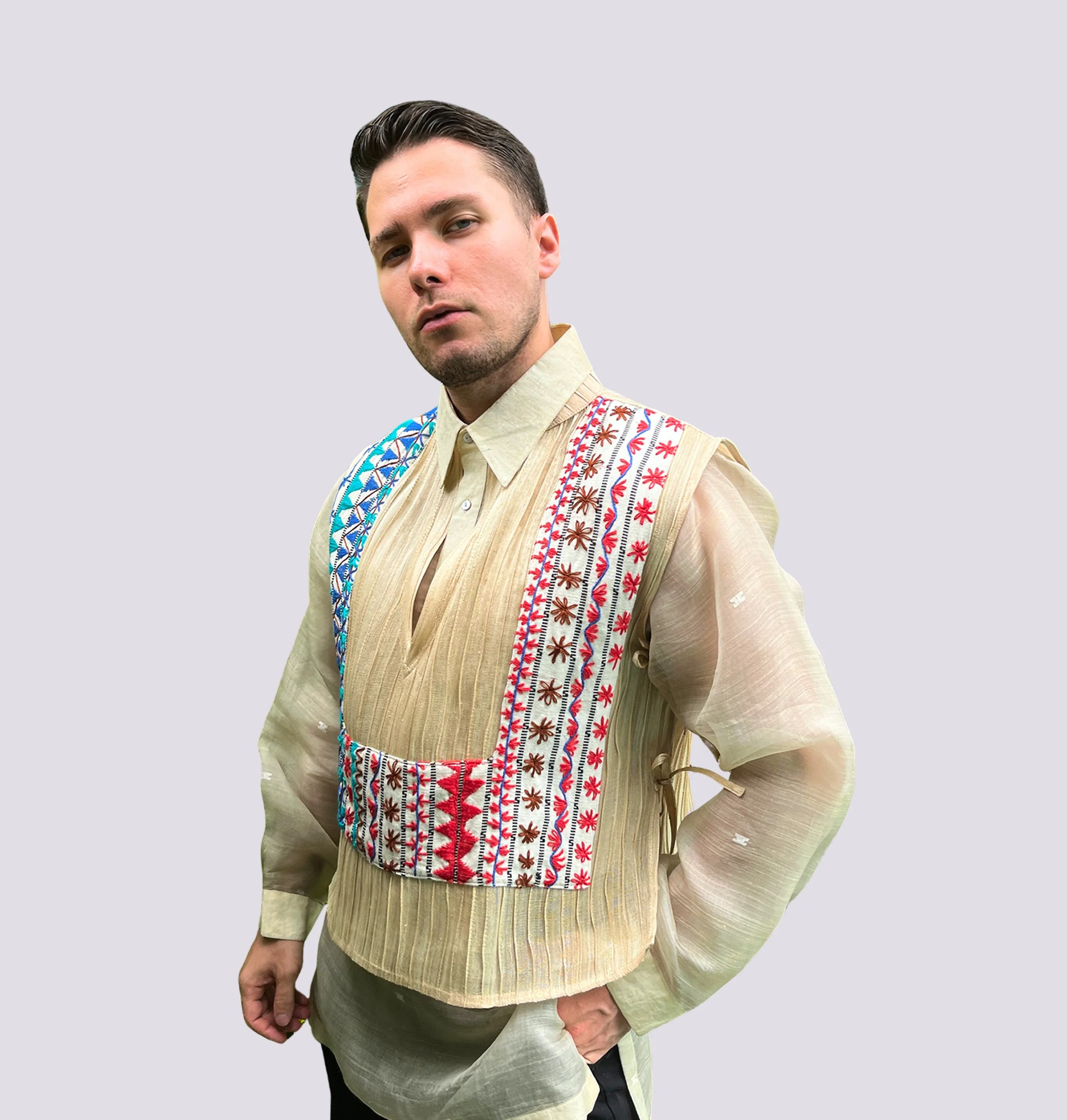 Unisex Half-Open Barong Vest