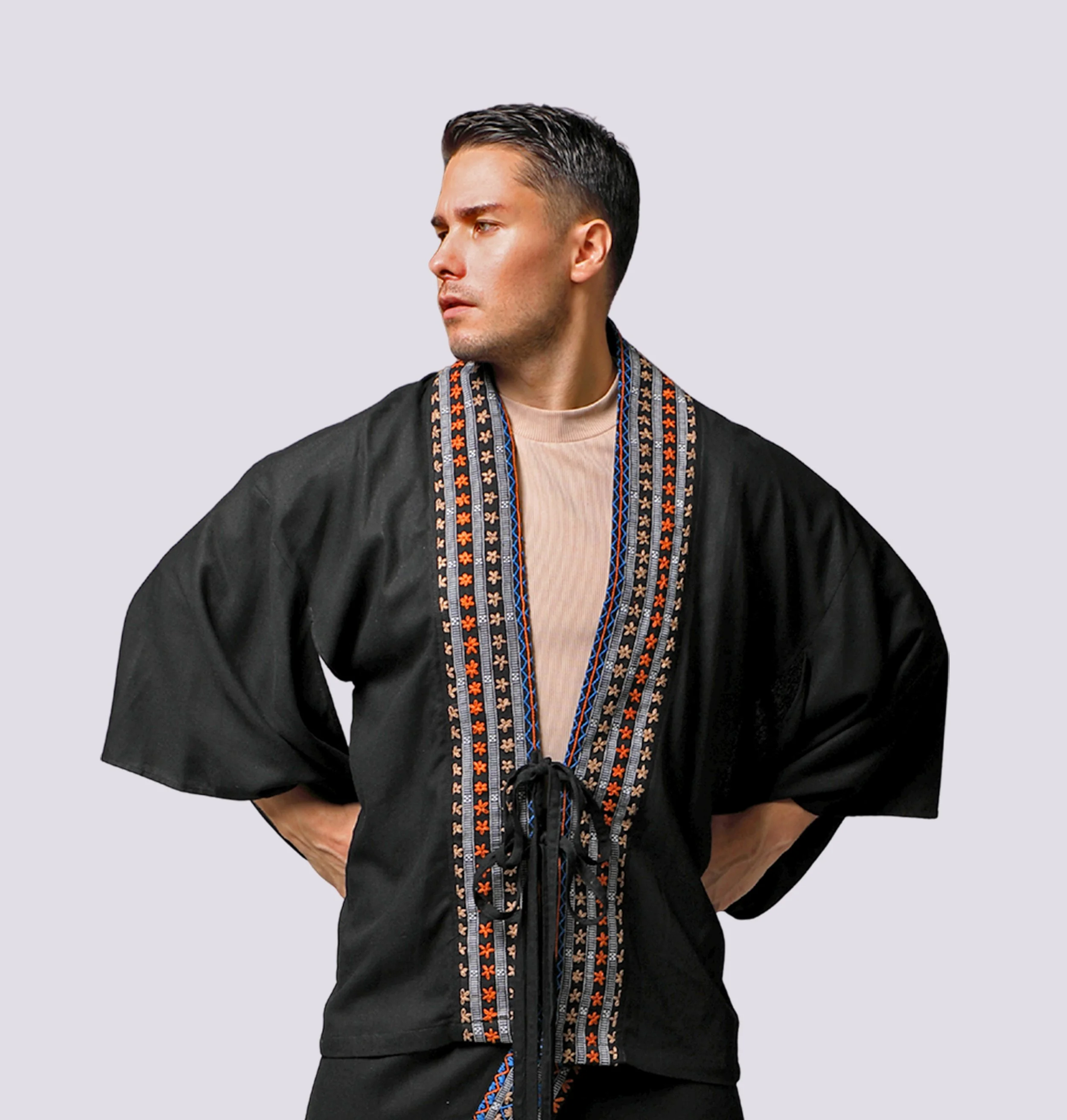Unisex Kimono with Mangyan Embroidery
