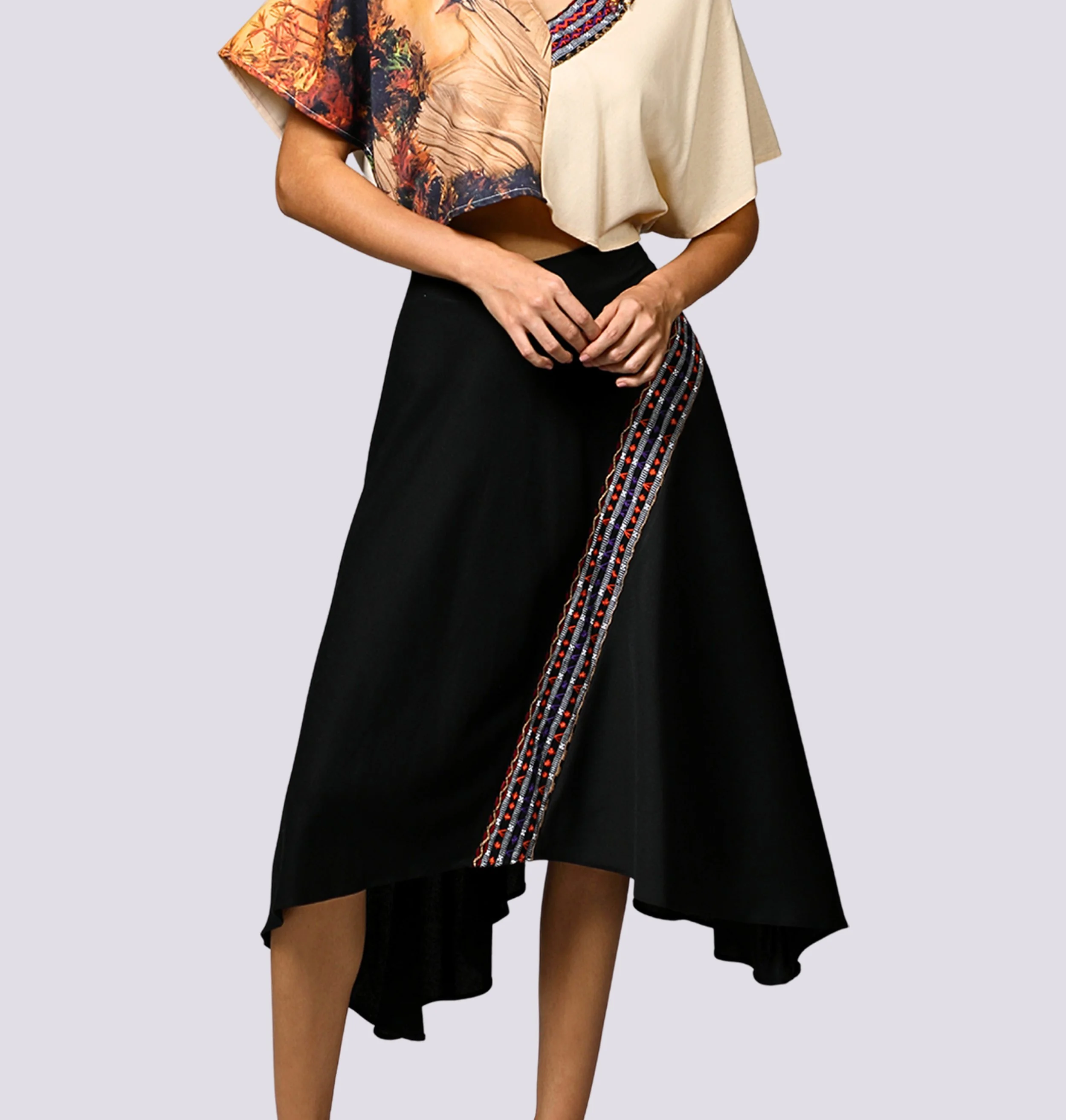 Bias Skirt with Mangyan Embroidery