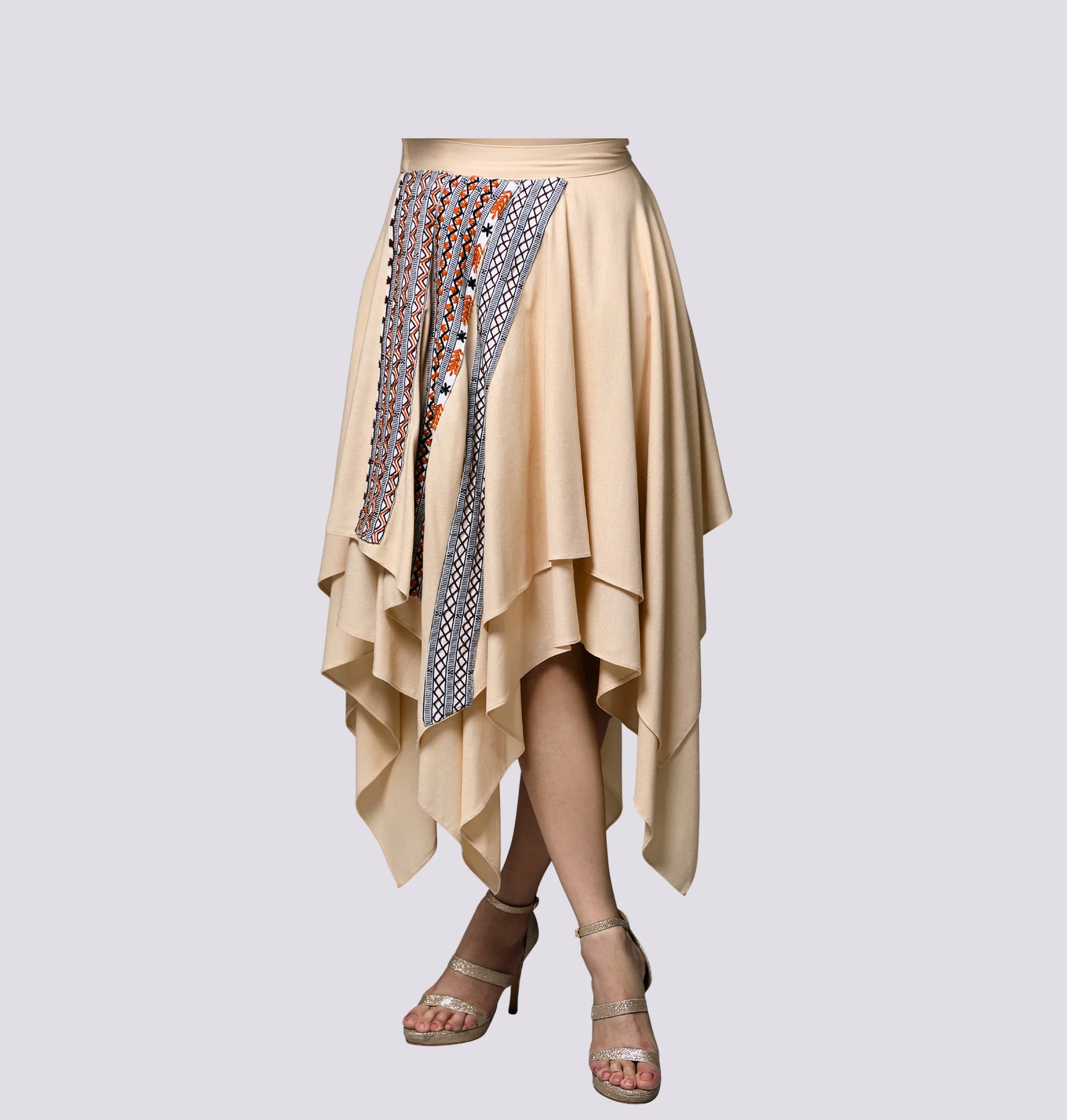 Layered Skirt with Mangyan Embroidery