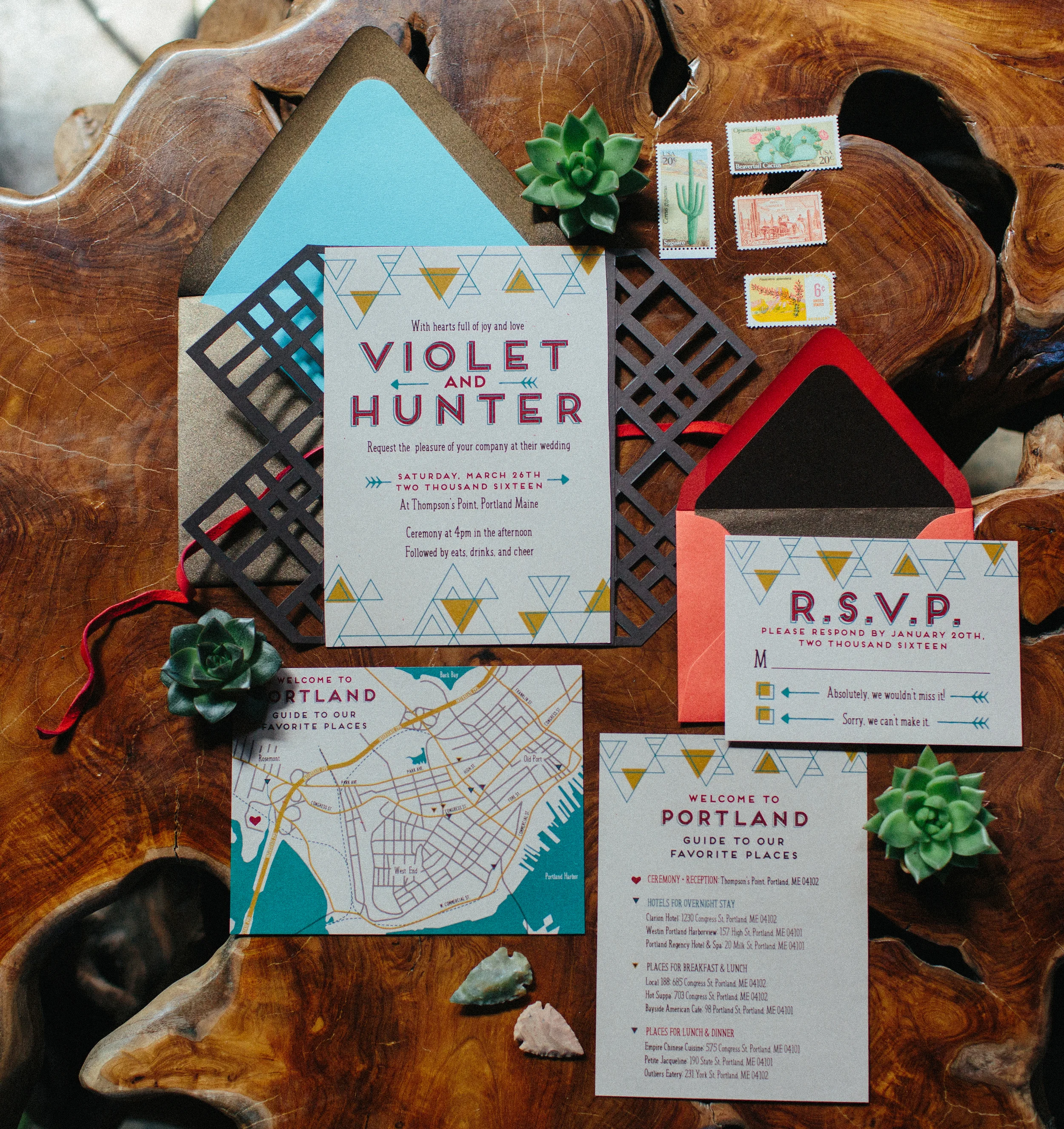 Southwest Bohemian Wedding Invitations
