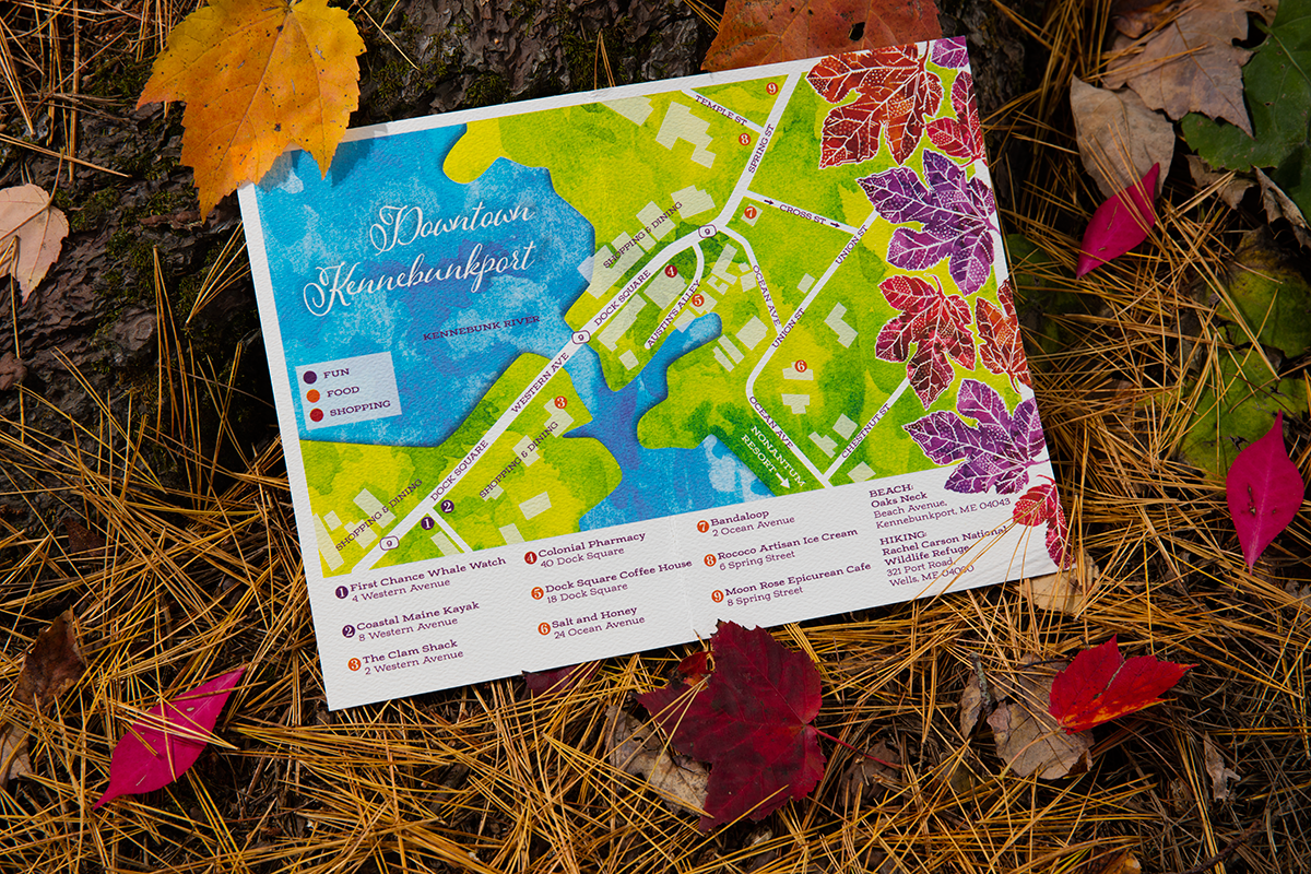 Hari + Mike, September Wedding in Kennebunkport — Custom Map of Local Area