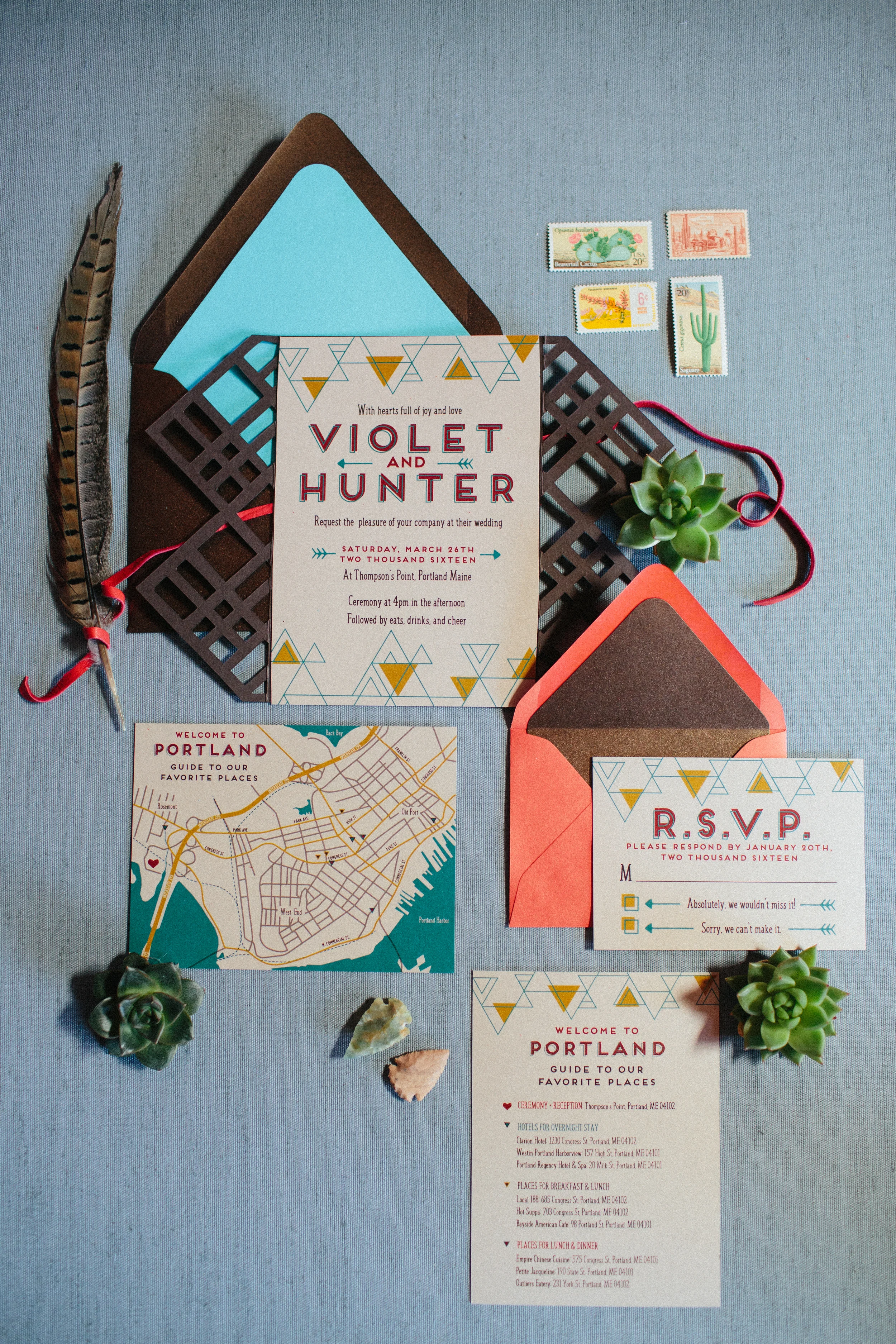 Southwest Bohemian Wedding Invitation