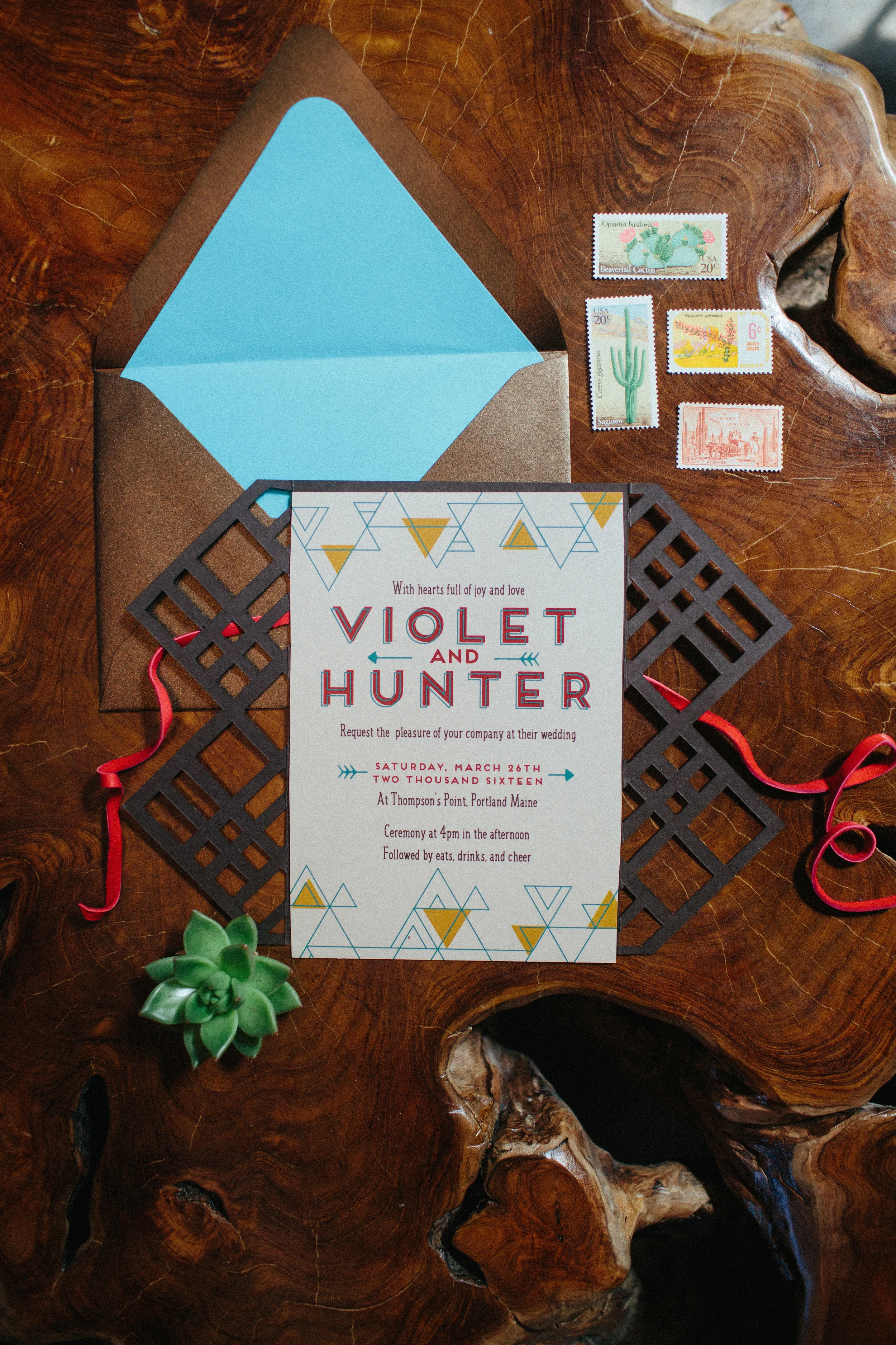 Beswoon 2016 Southwest Bohemian Wedding Invitation Suite