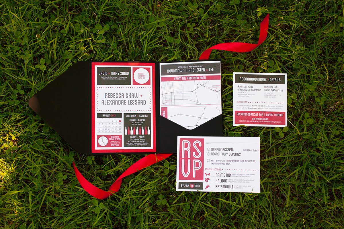 Modern Winery Wedding Invitation Suite