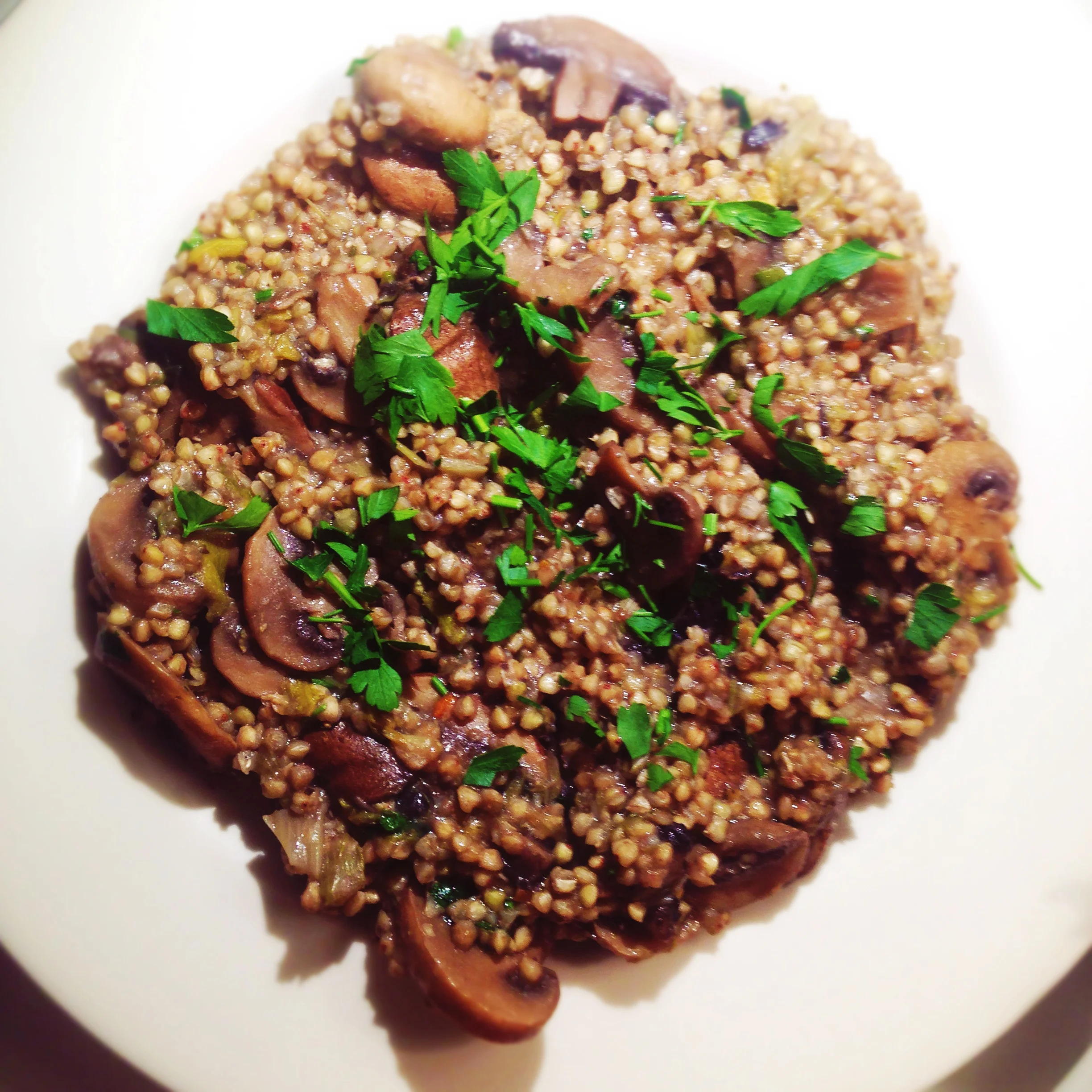 Mushrooms and Buckwheat with Truffle Oil