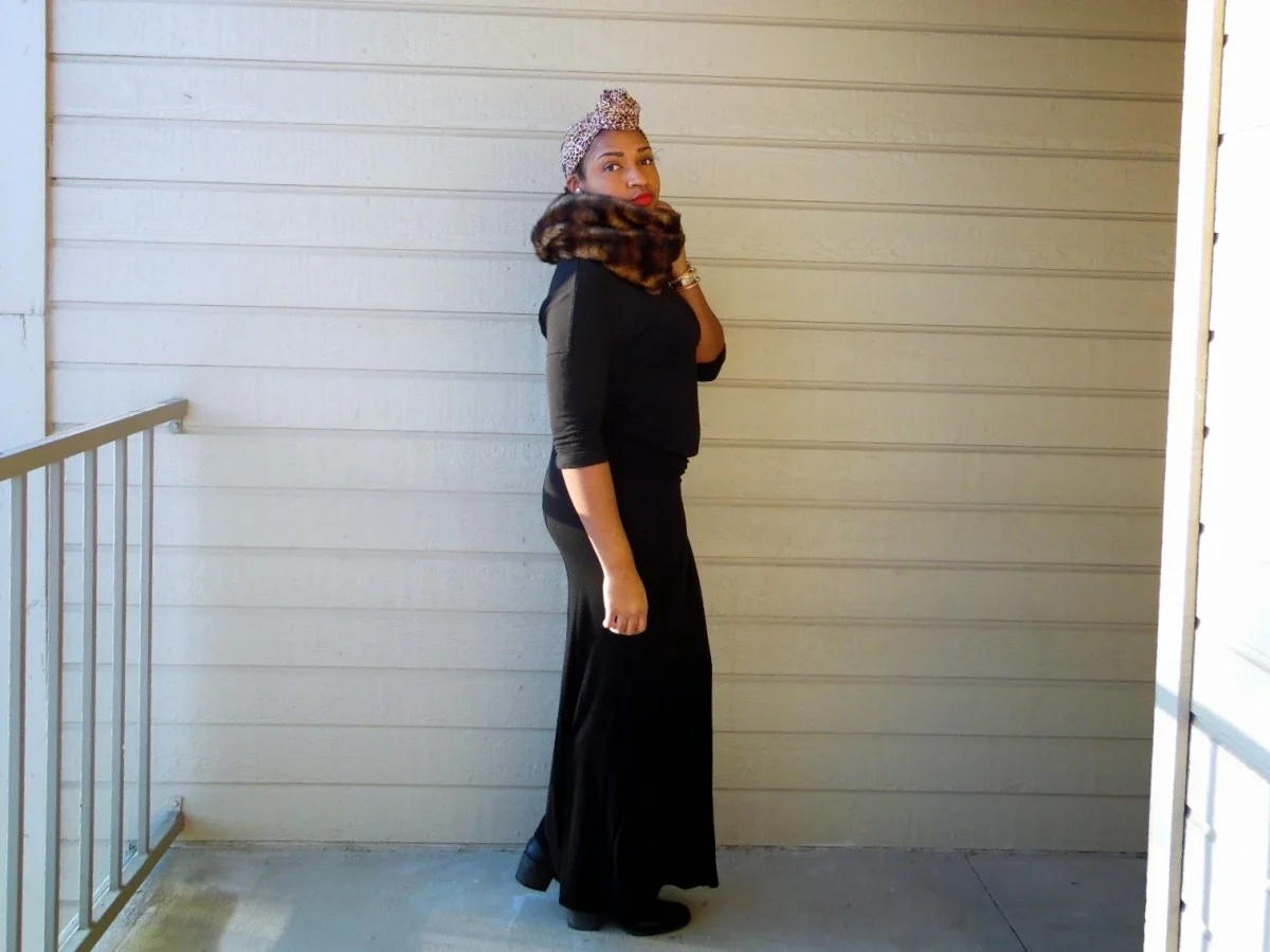 Red Lips + Fur Accent + Lots of Snow