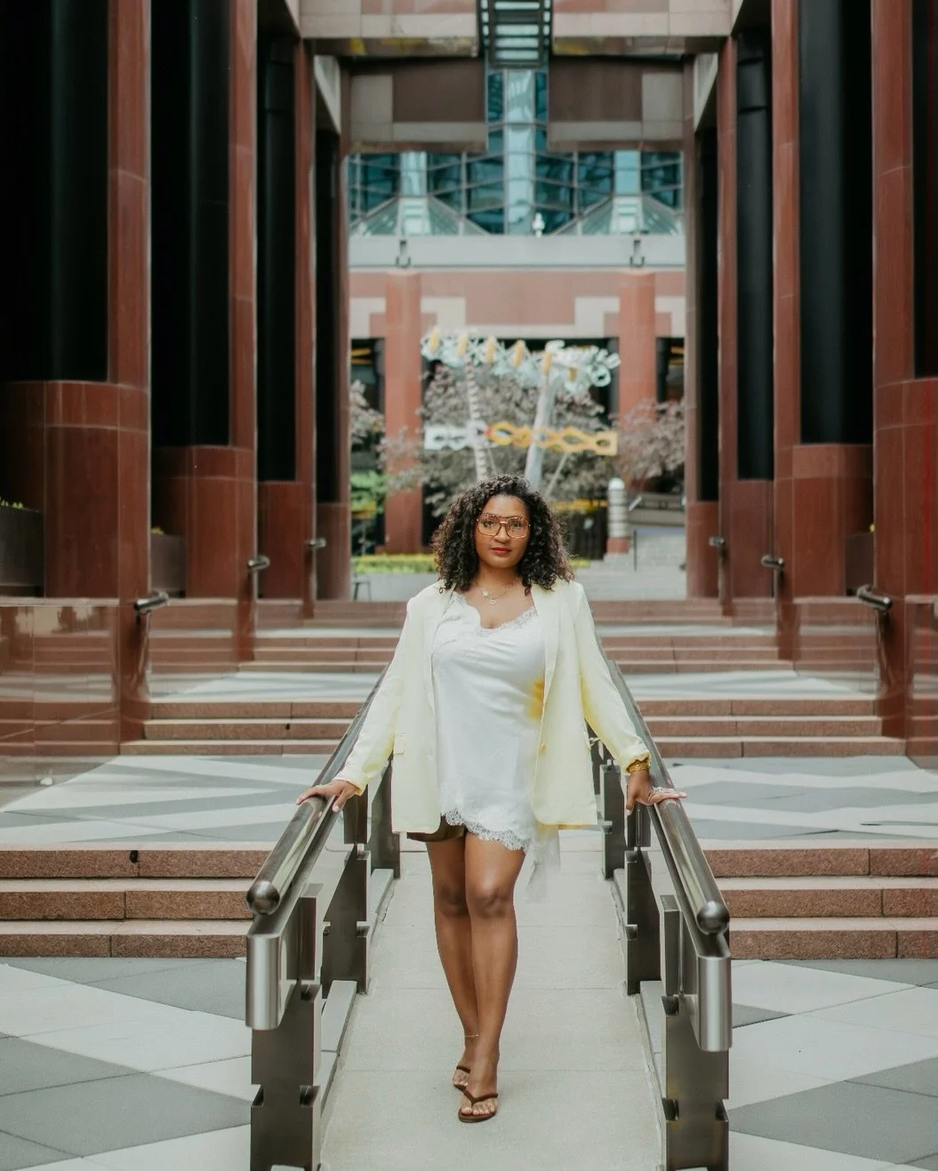 Just a girl styling summer fashion trends to perfection ✨ Comment SHOP below to receive a DM with the 🔗!

This butter yellow blazer paired with a lace cami, leather shorts, and brown kitten heels is the perfect mix of feminine and edgy. Chic neutral