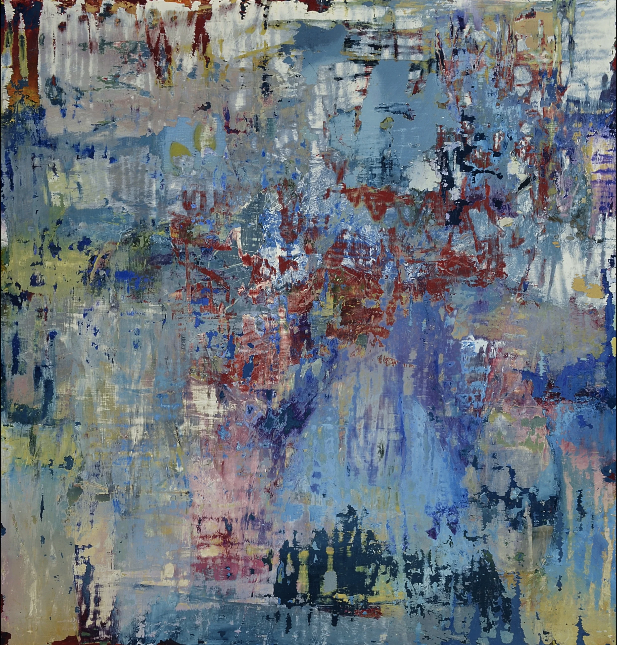Perfect Day Oil and cold wax on birch panel 24 x 24 inches
