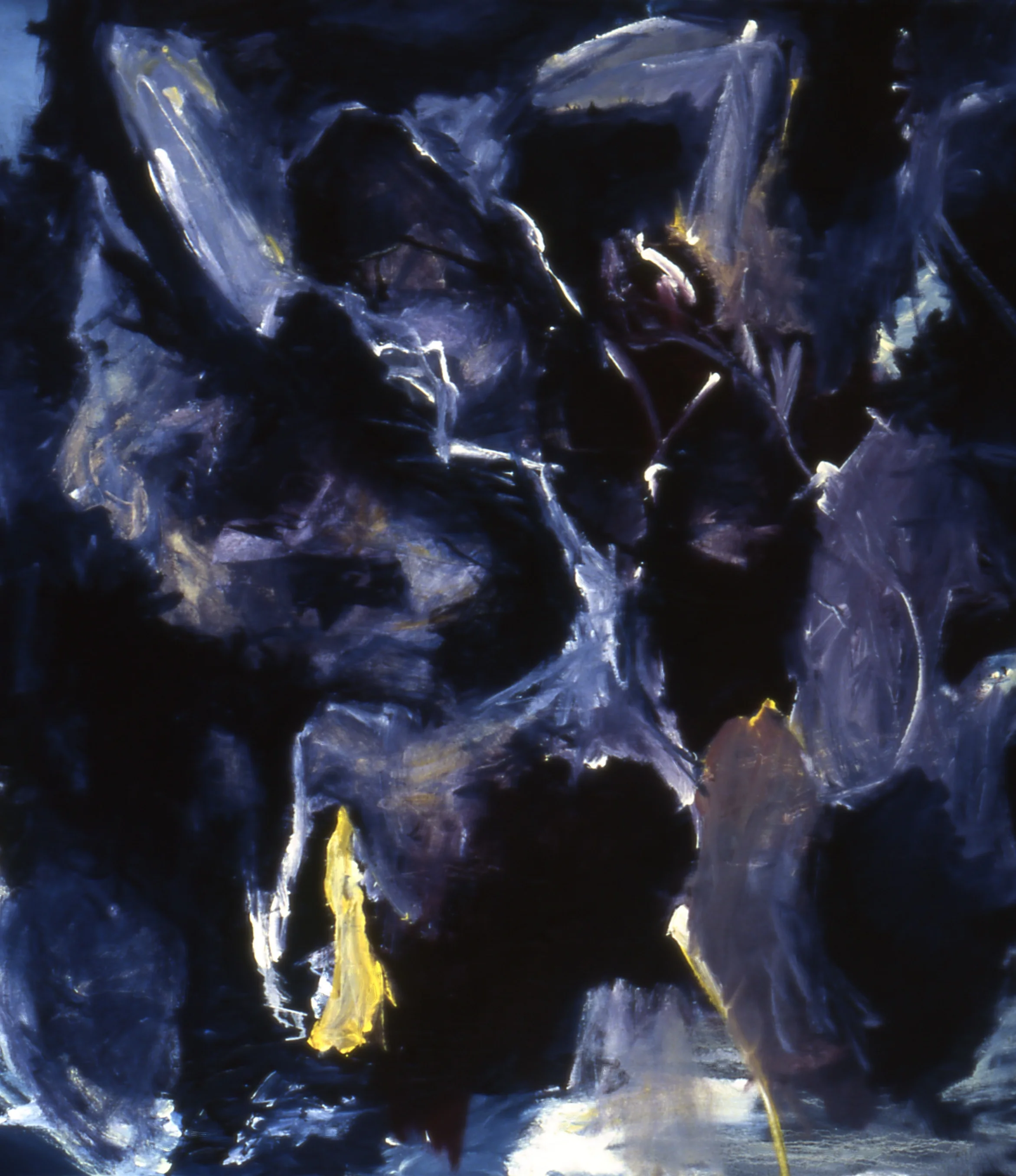 With A Hallo of Deep Black Oil and cold wax on canvas 40 x 40 inches