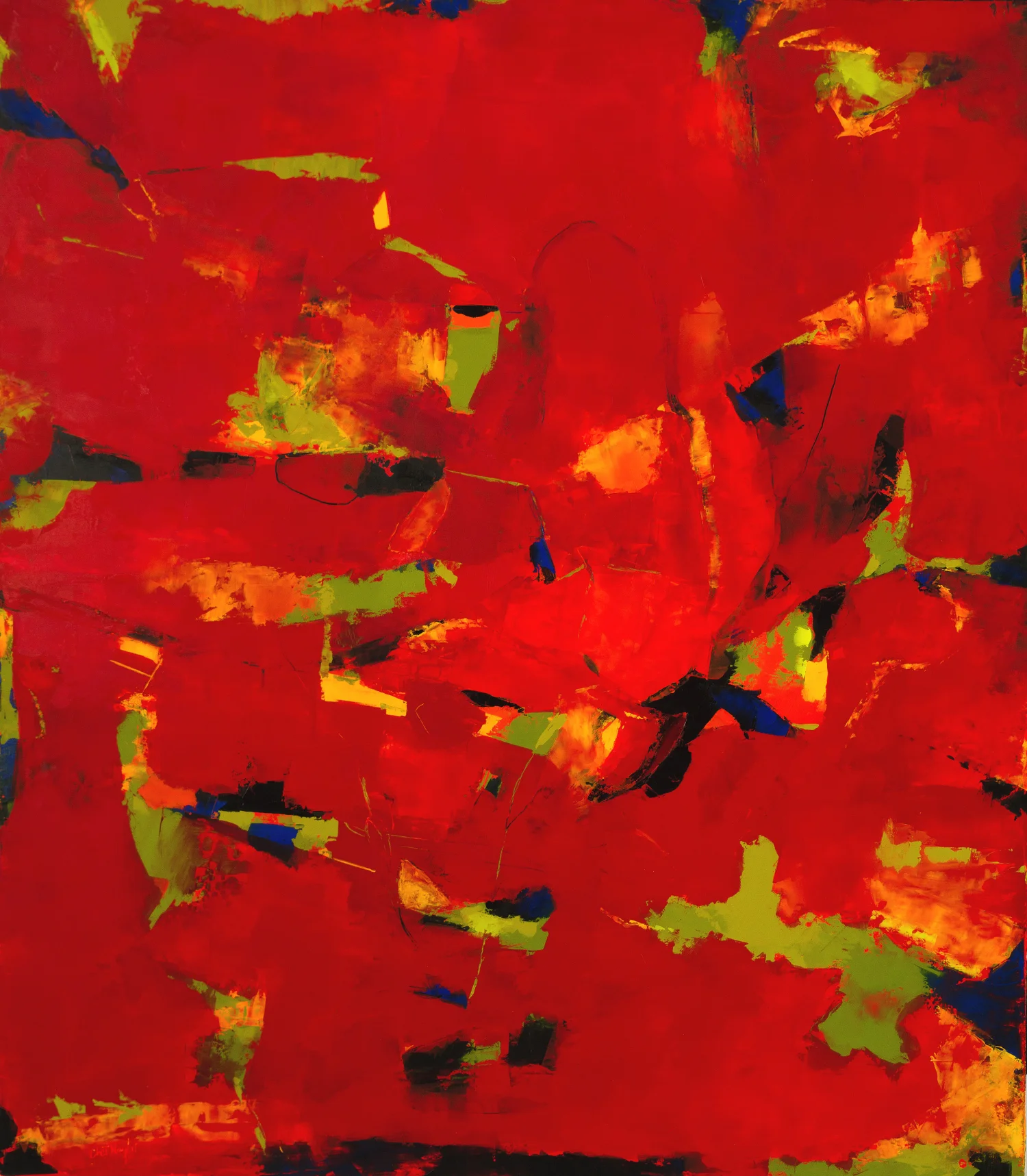 Irresistible Fire Oil and cold wax on birch panel 48 x 40 inches