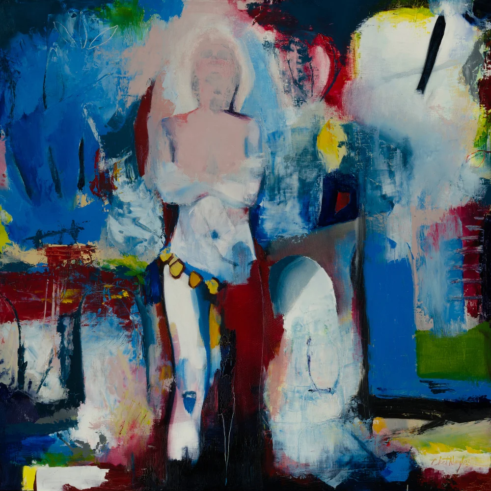 Incarnadine Oil and cold wax on birch panel 24 x 24 inches