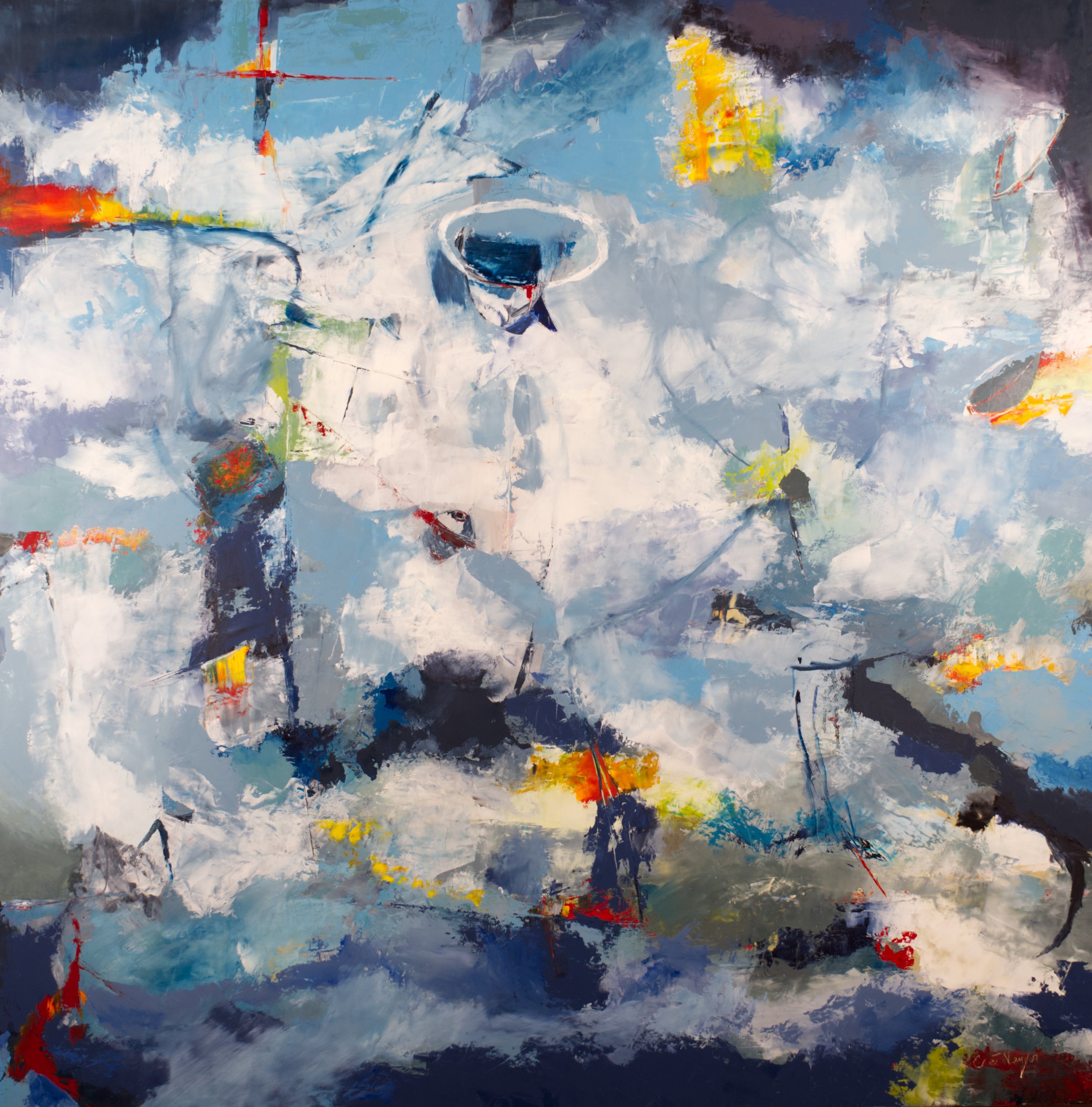  Transfiguration Oil  and cold wax on panel 48 x 48 inches 