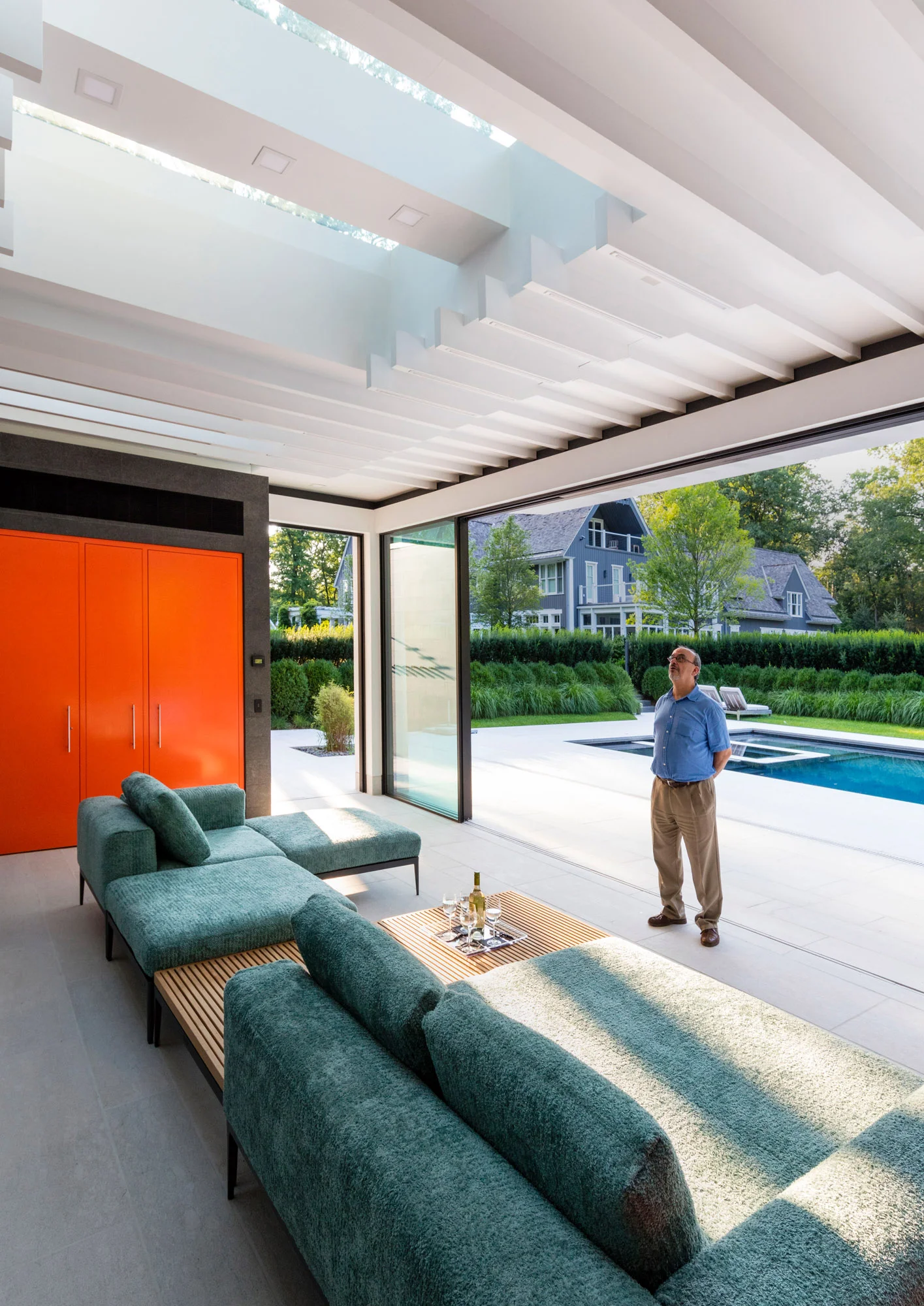 2017DS27 Greenwich Poolhouse; Greenwich Connecticut; Architect: Saniee Architects