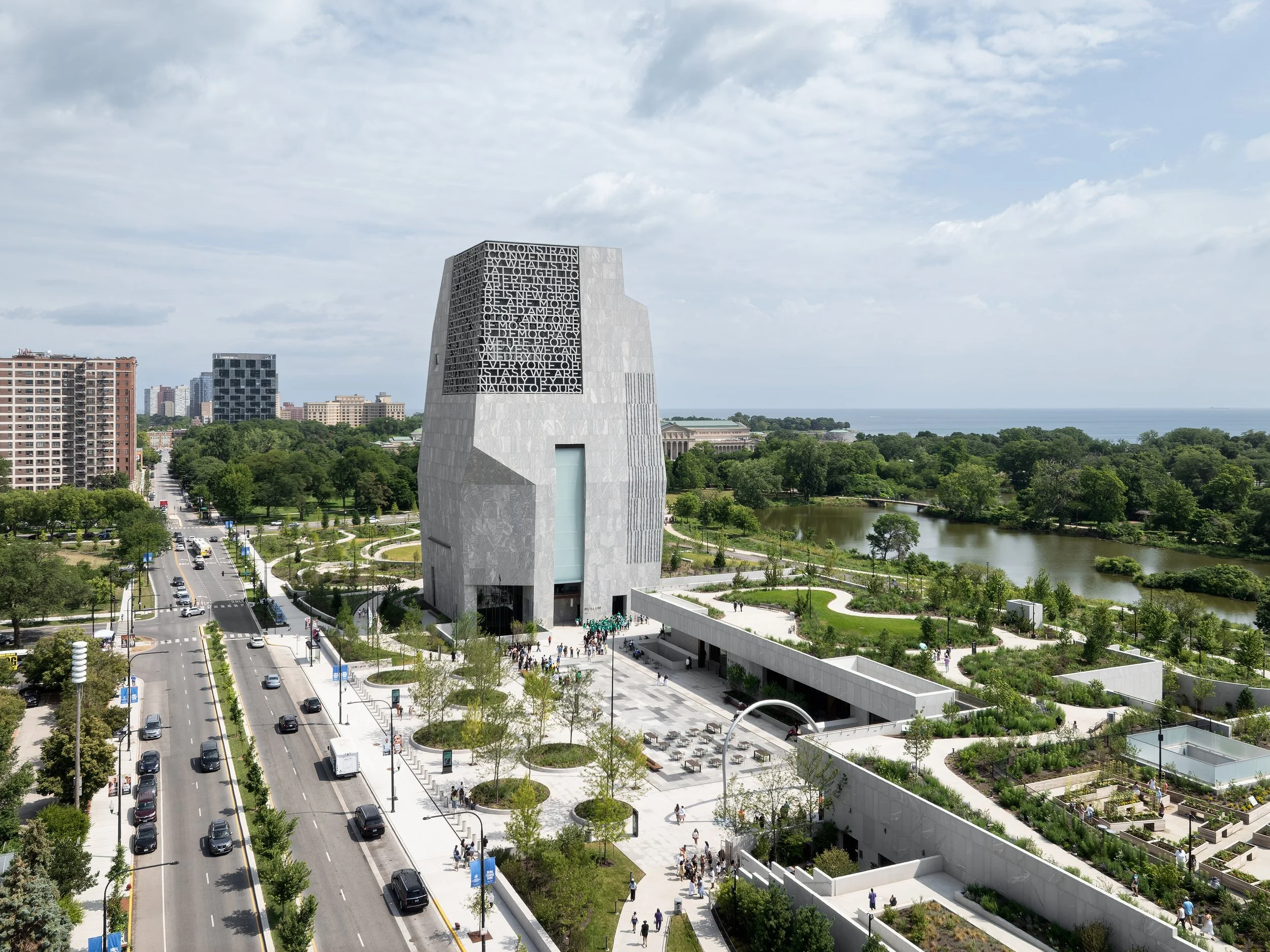 Serhii Chrucky photographs the Obama Presidential Center in Chicago
