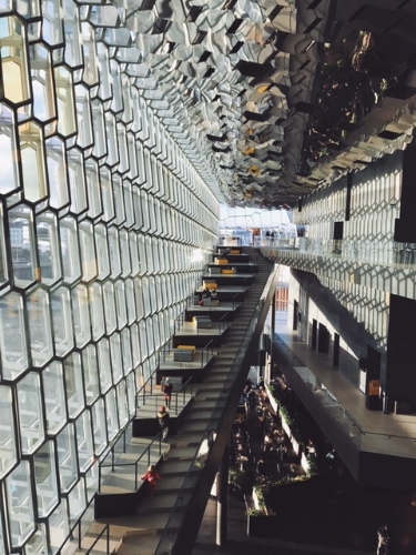 The interior of Harpa Concert Hall.