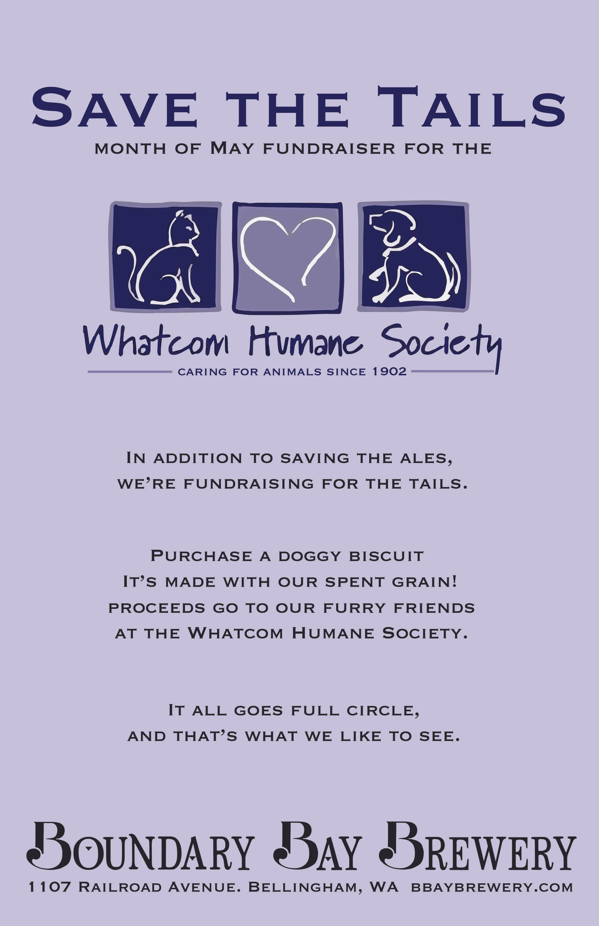 Save the Tails Using spent grain from Boundary's brew facility, I worked with our Brewers and Kitchen Staff to develop a tasty treat for our beer/dog-loving customers. Doggy biscuits were sold in-house with all proceeds going towards the local Whatcom Human Society. 