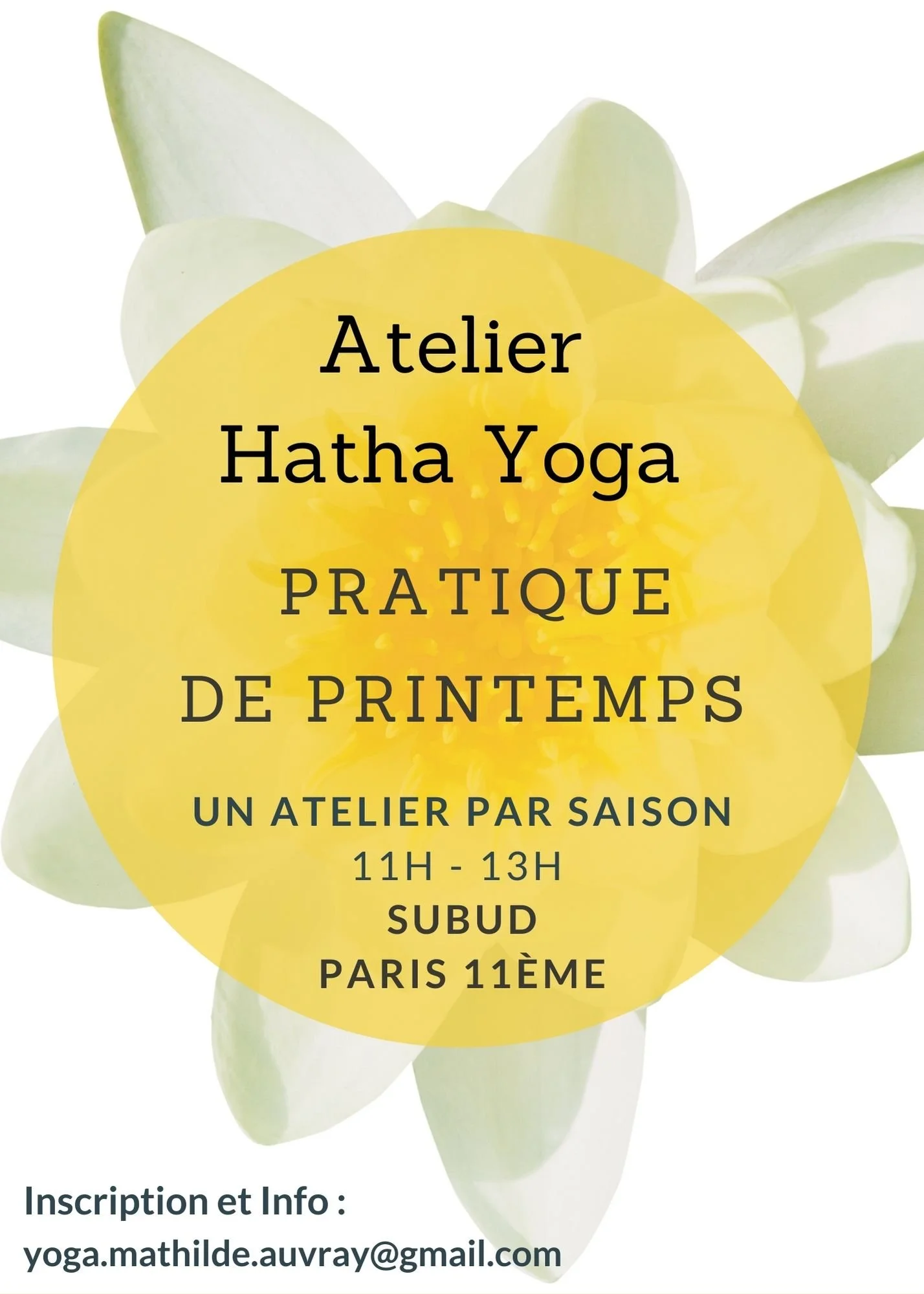 Atelier de 2h de Hatha Yoga de printemps + Yoga Nidra à Paris