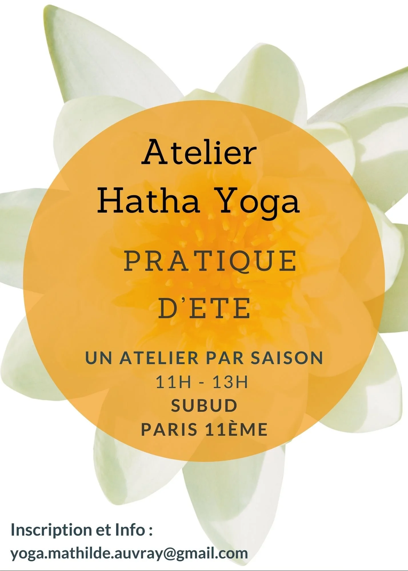 Atelier de 2h de Hatha Yoga d'été + Yoga Nidra à Paris