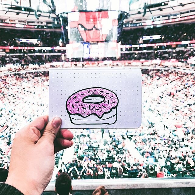 Goes to bulls game comes home thinking of donut recipes. 🤷🏽&zwj;♀️
#dailydoodle