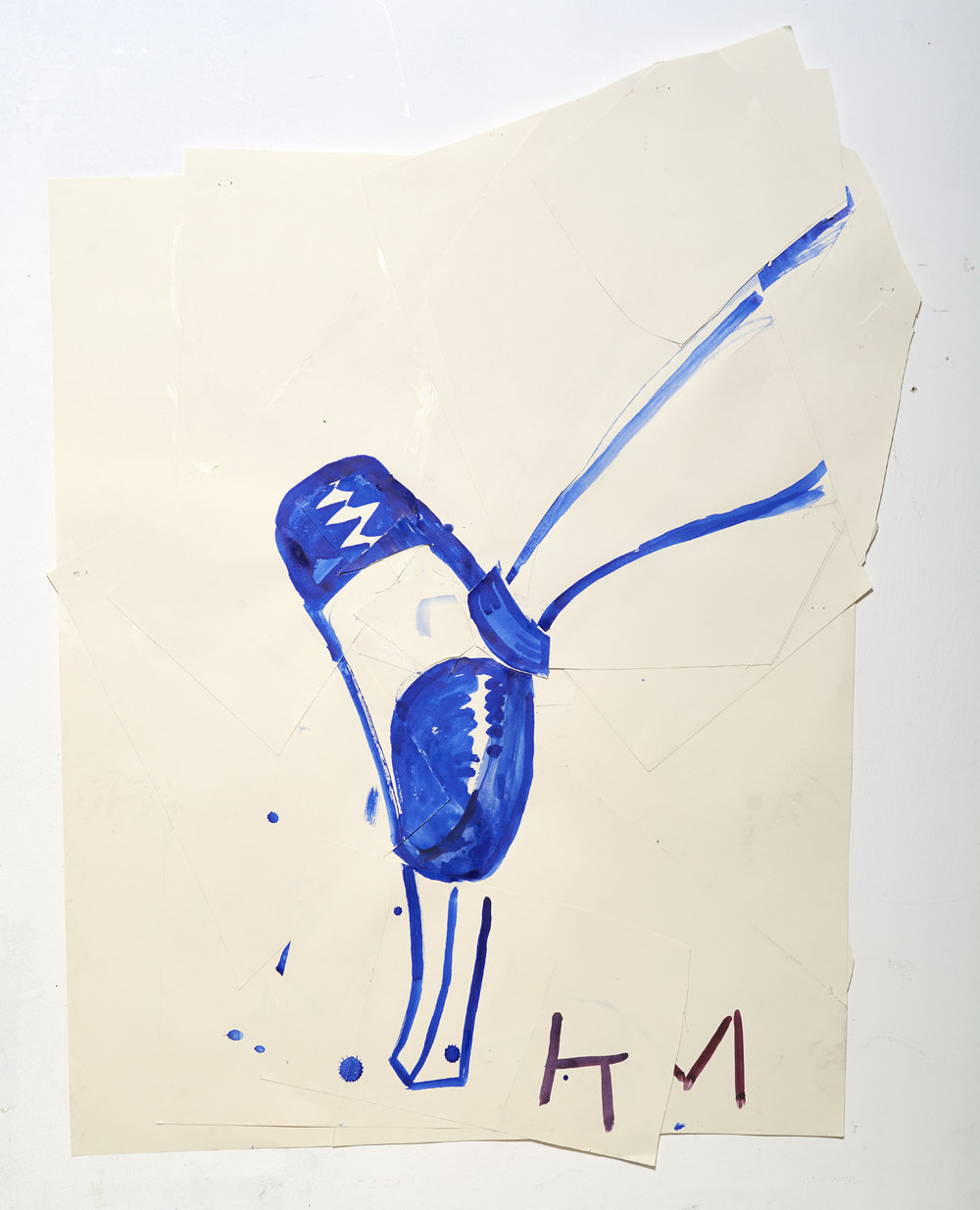 Rose Wylie - Blue Shoe with Shine (KM)