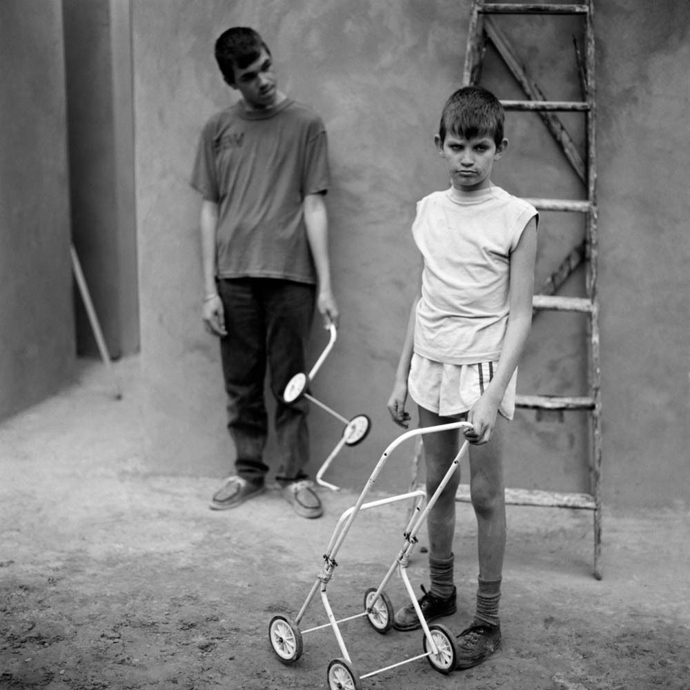 Roger Ballen - Boys with Baby Carriage, 1997