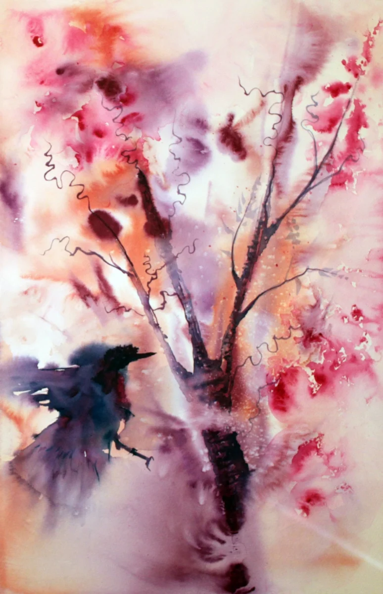 Raku Flight to Cherry Blossom