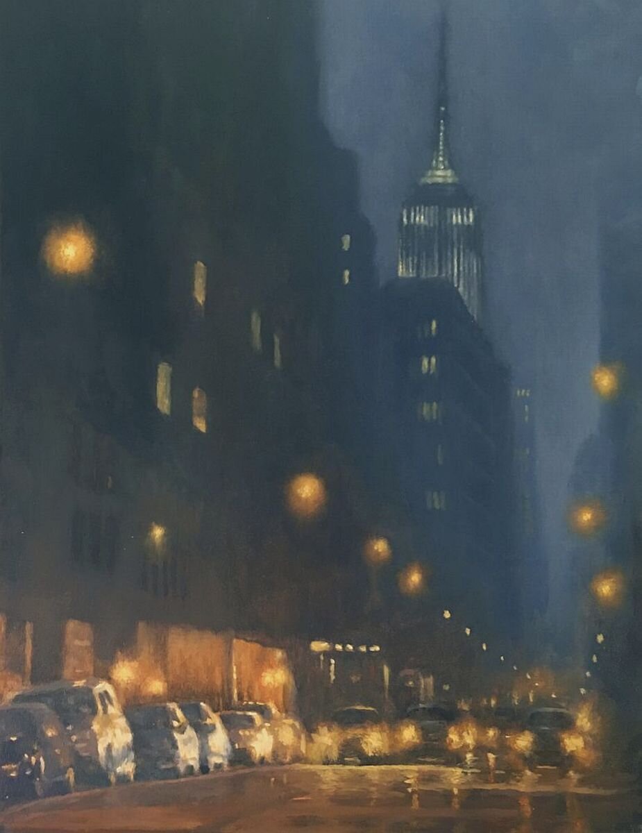 Fifth Avenue Evening  oil  12x9