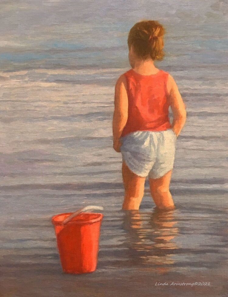 Red Pail  oil  14x11