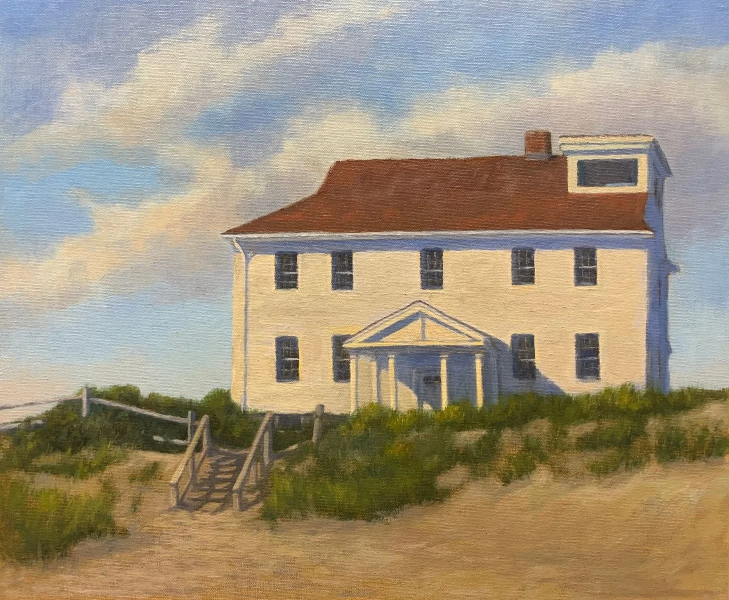 Coast Guard Station  12x14   oil  $1500