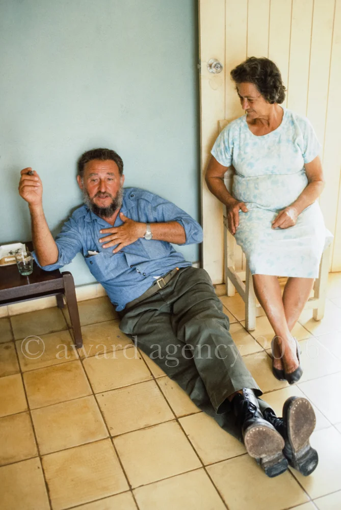 Ramón Castro and his wife Aurora Castillo, at home on their ranch, 1976, color