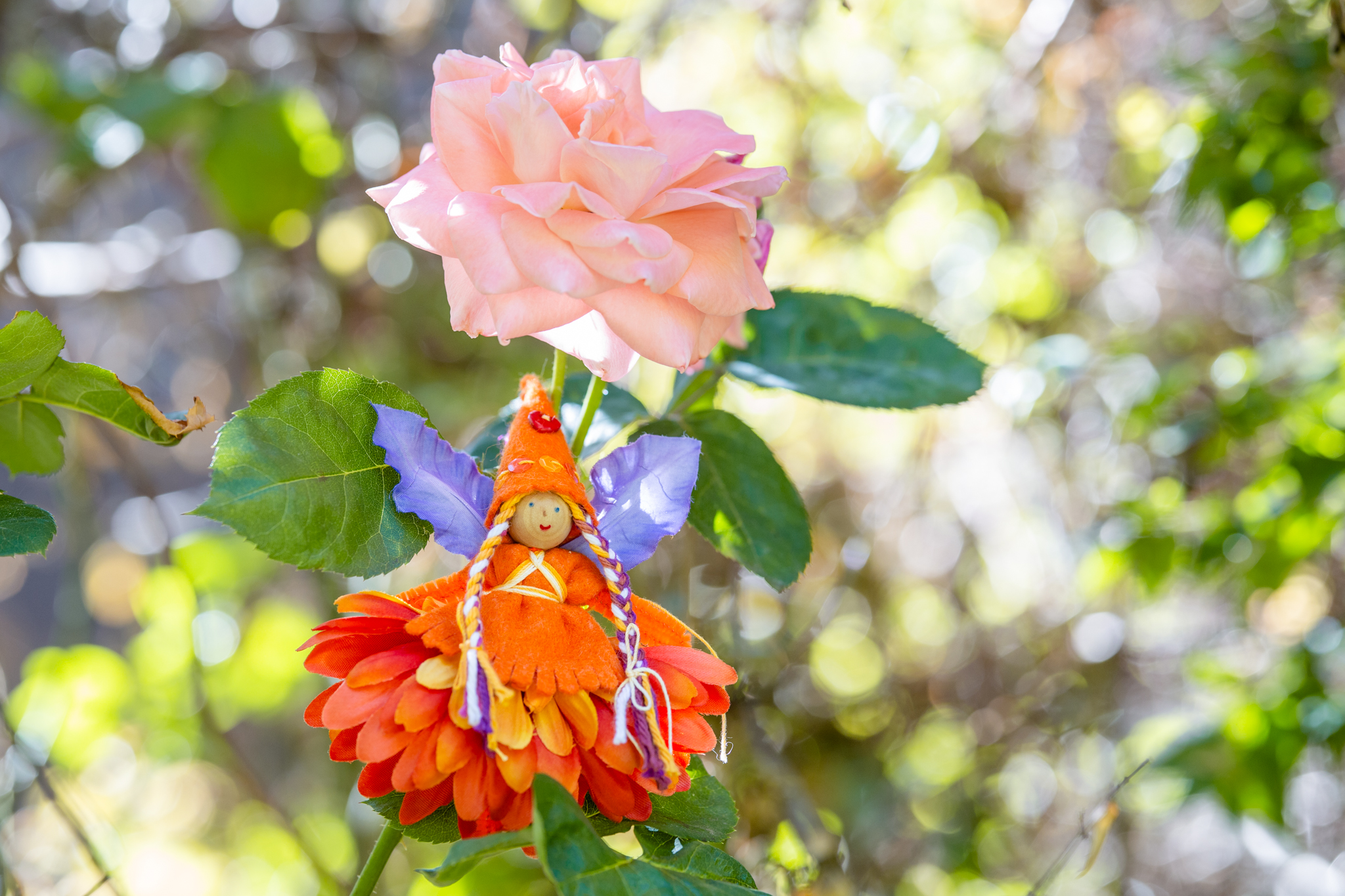 Fairy in Orange for Children | Forest Fairy Crafts bendy doll