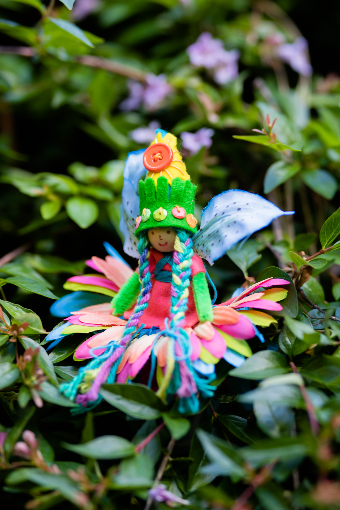 Summer Fairy Doll made with Magical Forest Fairy Crafts through the Seasons book by Lenka Vodicka-Paredes and Asia Currie | Charming and playful crafts for children