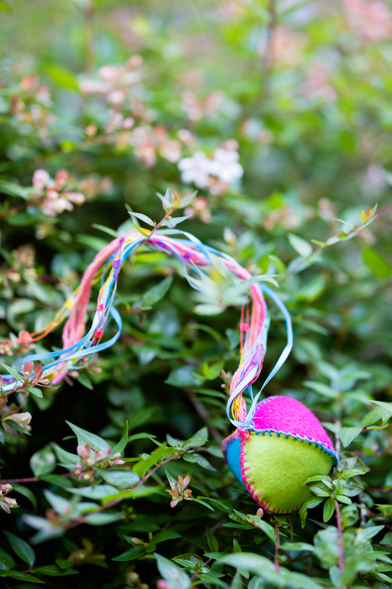 Rainbow Ball made with Magical Forest Fairy Crafts through the Seasons book by Lenka Vodicka-Paredes and Asia Currie | Charming and playful crafts for children