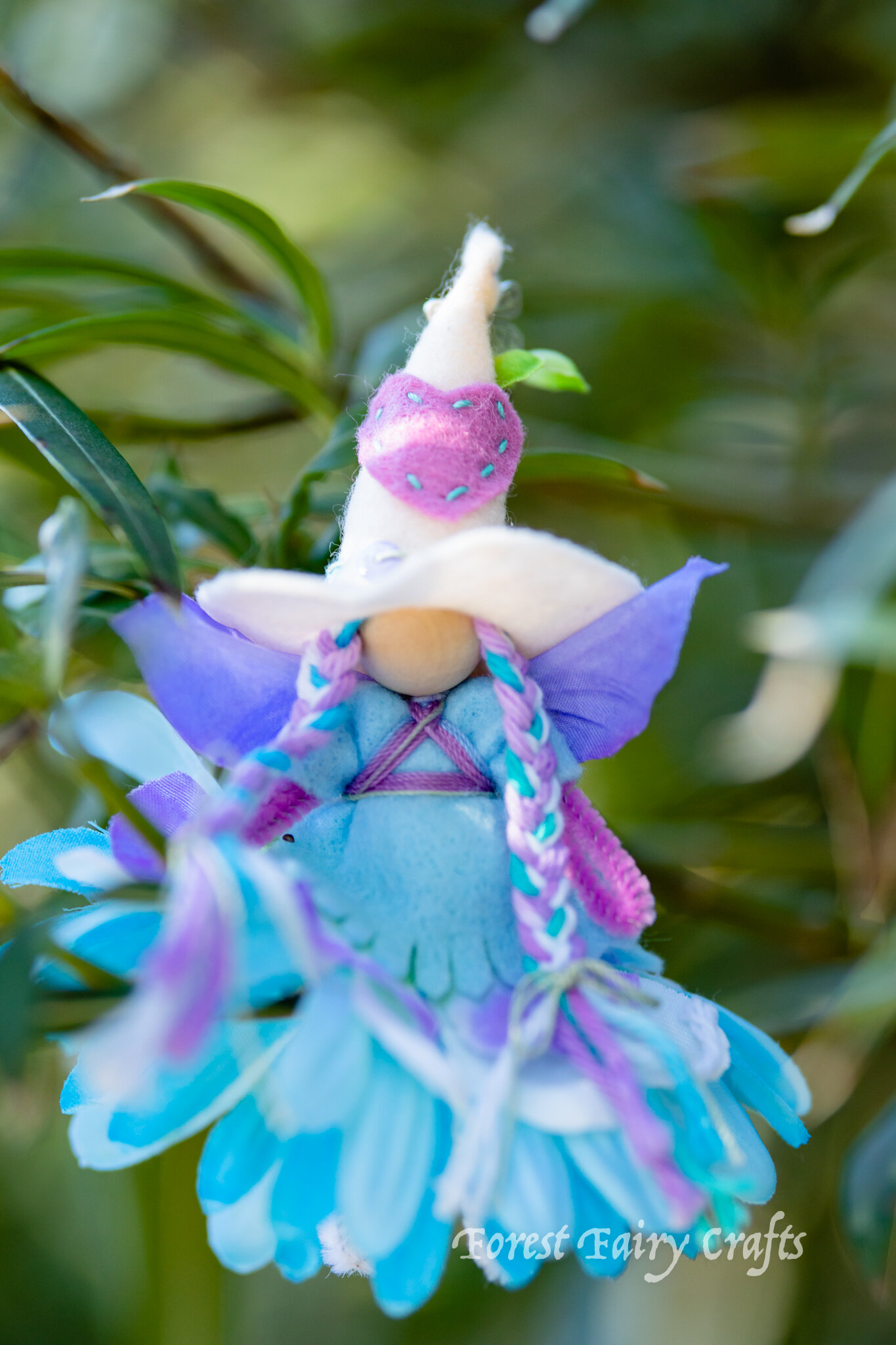 Fairy witch | Directions are in the Forest Fairy Crafts book by Lenka Vodicka-Paredes and Asia Currie | Bendy dolls for children | Waldorf and natural crafts teaching sewing and handwork